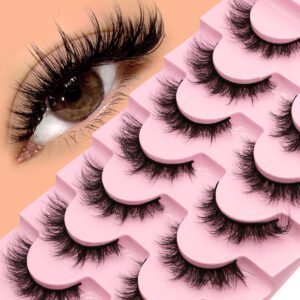 Looks So Natural, False Eyelashes, Shy', 12 mm, Includes 5 Pairs Of Lashes, Contact Lens Friendly, Easy to Apply, Reusable Strip Lashes, Glue On